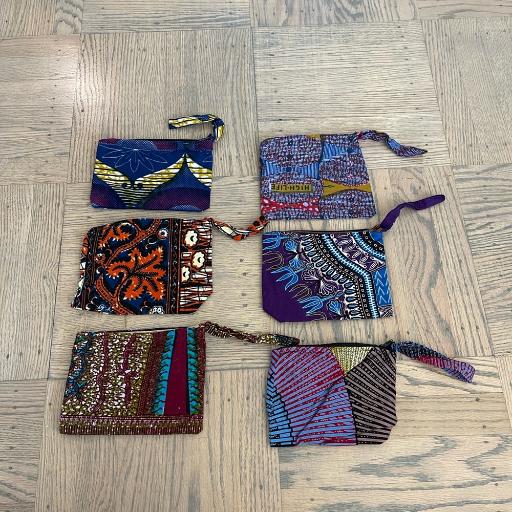 African Fabric Zippered Pouch